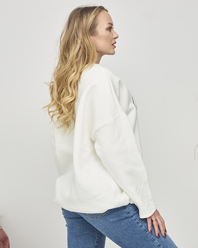 Women's sweatshirt with writing in white- Clothing