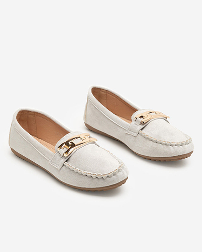 OUTLET Eco-suede, gray Viatu moccasins - Footwear