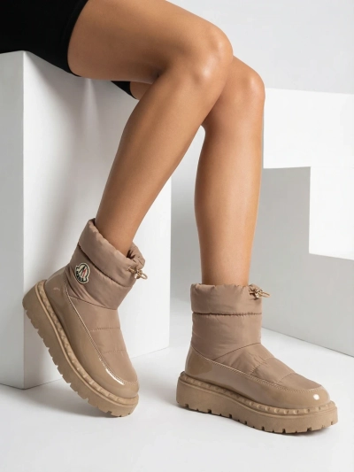 Royalfashion Sieviešu slips-on sniega zābaki brūnā krāsā Ireda