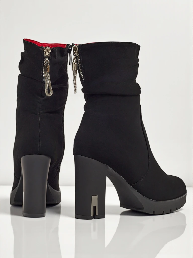 Women's Nivarelle Matte Faux Leather Heeled Ankle Boots