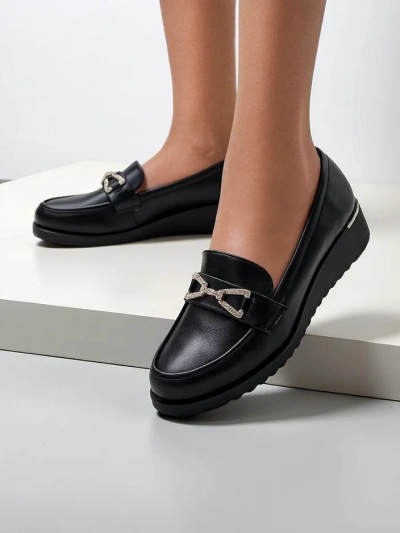 Royalfashion Women's moccasins on a low wedge Leffo