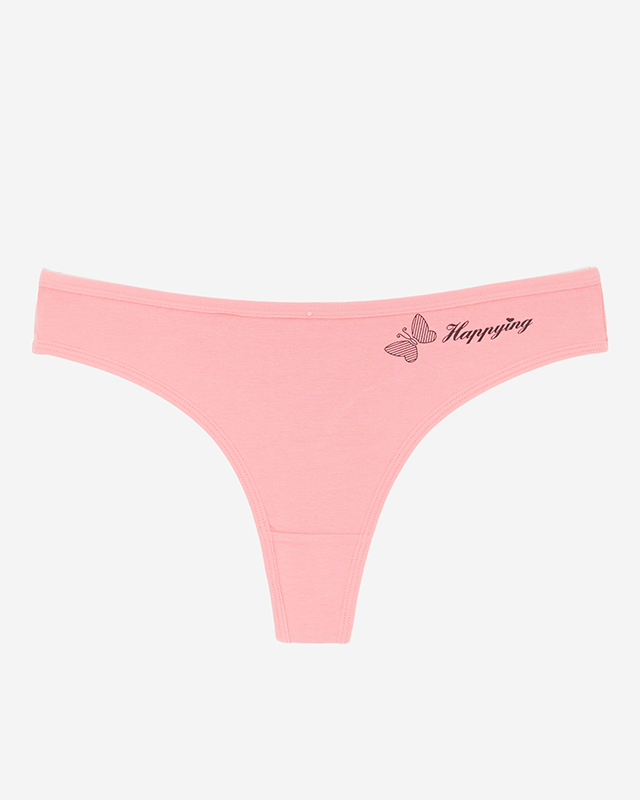 Classic pink cotton women's thongs - Underwear
