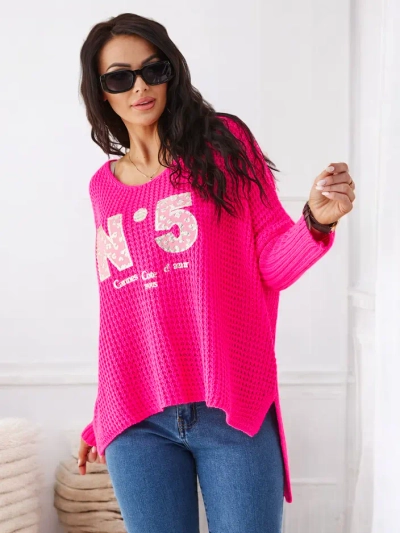 Royalfashion akrila sieviešu adīta džemperis ar uzrakstiem