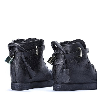 Black sneakers on an indoor Denney wedge - Footwear