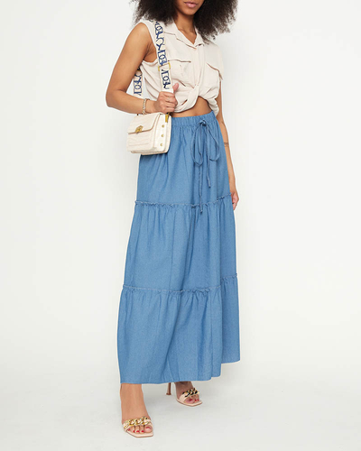 Light blue ladies midi skirt - Clothing