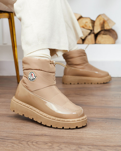 Royalfashion Sieviešu slips-on sniega zābaki brūnā krāsā Ireda