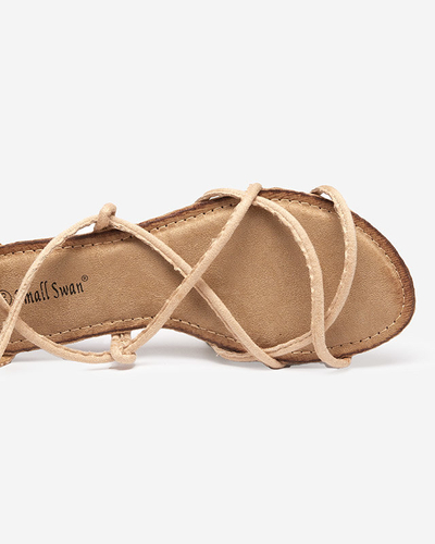 Beige gladiator mid-calf sandals Jeniso - Footwear