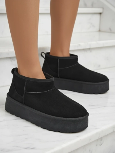 Royalfashion Sieviešu sniega zābaki ar platformu a'la melnā krāsā Dagodo