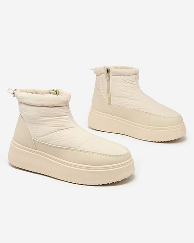 Royalfashion Women's snow boots in beige color Fopinia