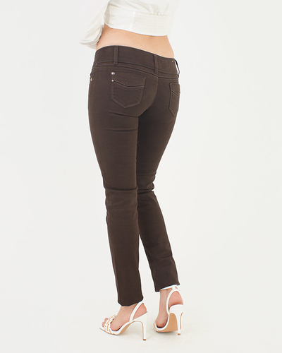 Women's brown low-rise denim pants - Clothing