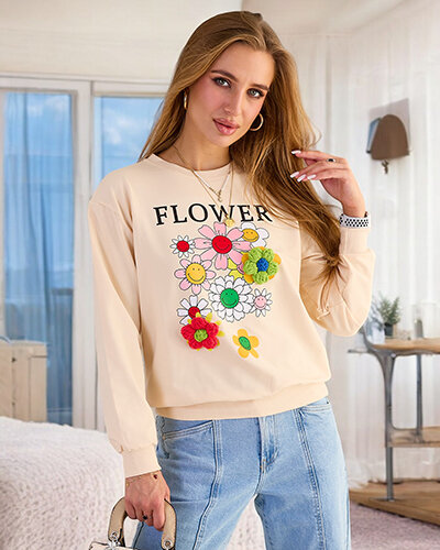 Royalfashion Women's Cotton Thin Print Sweatshirt