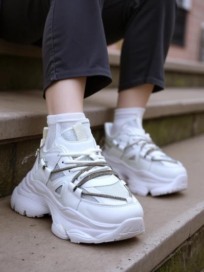 Royalfashion Women's Sneakers on a Thick Sole Reterri