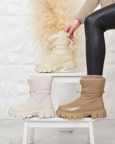 Royalfashion Slip-on sieviešu sniega zābaki bēšā krāsā Sadella