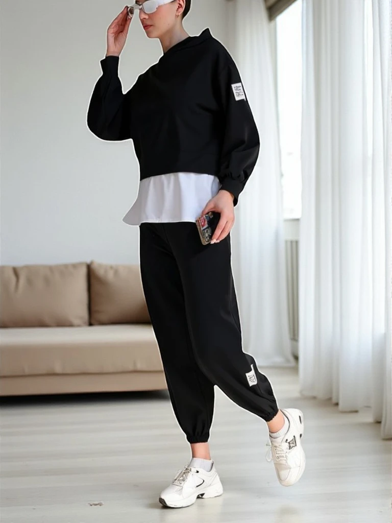 Royalfashion Women's cotton set with a shirt insert