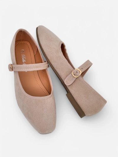 Royalfashion Women's eco suede ballet flats with strap Ernie