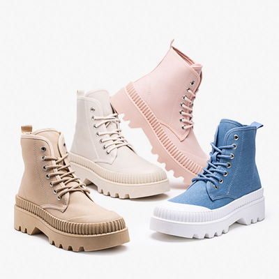 Zili sieviešu zābaki ar plakanu papēdi Roulle - Apavi