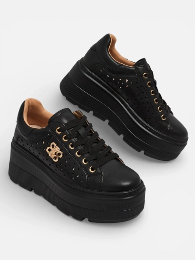 Sneakers sportive me ažurë për femra nga lëkura natyrale Atelle