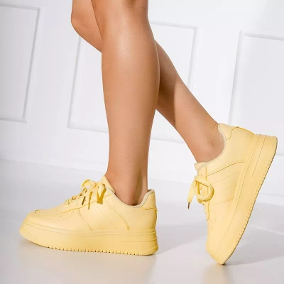 OUTLET Pastel yellow women's sports sneakers Fori - Footwear