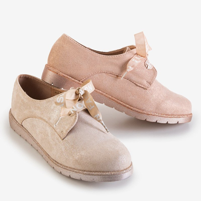 Розовые женские туфли на декоративной шнуровке Ninetta