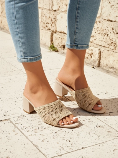 Royalfashion Women's Heeled Mules Sole Bloom