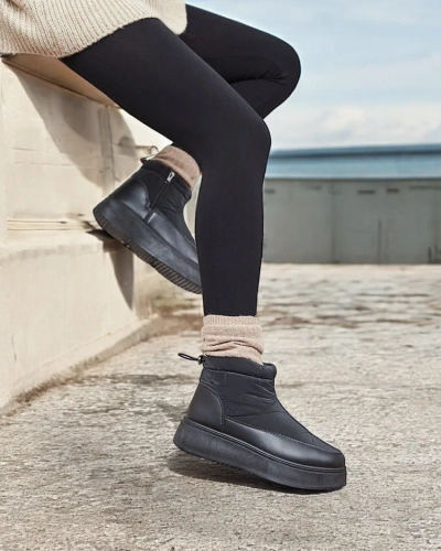Royalfashion Women's snow boots in black color Fopinia