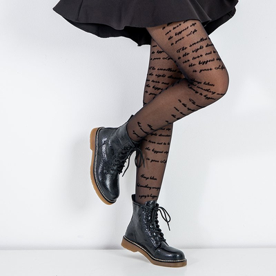 Black women's baggers with animal embossing Ornella - Footwear
