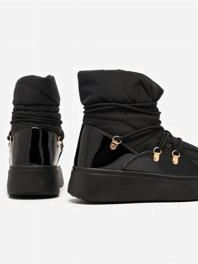 Royalfashion Women's slip-on snow boots in black Dabenda