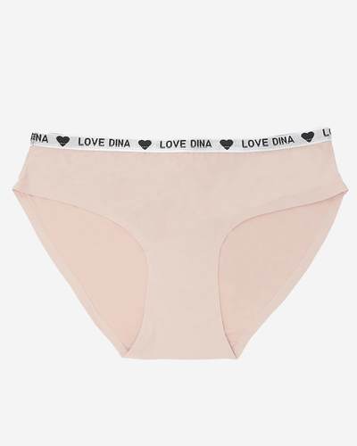 Women's beige smooth panties with laser cut - Underwear