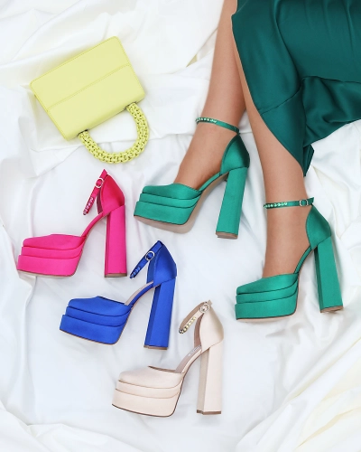 Женские туфли на высокой платформе цвета фуксии Sellca- Footwear