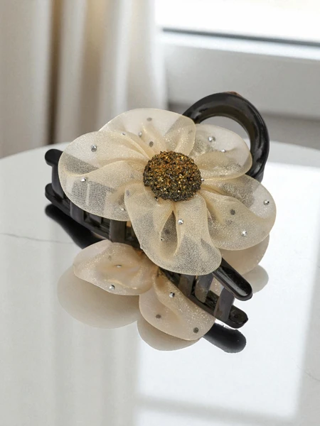 Royalfashion Headpiece with tulle flower and shiny center
