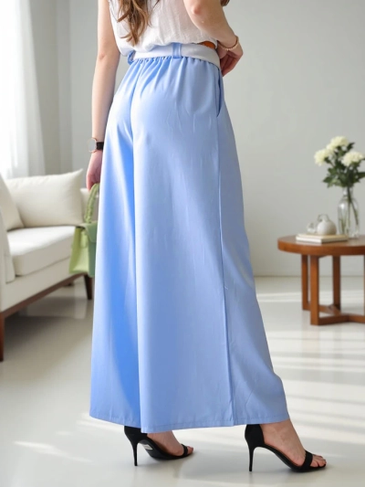 Royalfashion Wide women's trousers with a belt