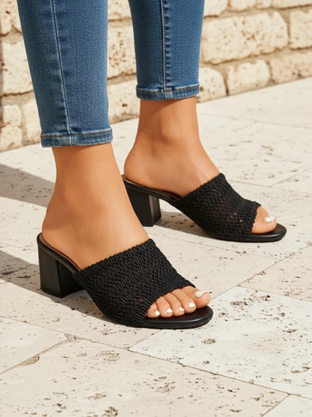 Royalfashion Ženski natikači s petom Sole Bloom