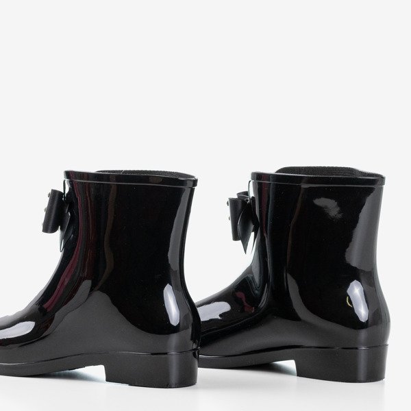 Ladies 'black rain boots with a Maiya bow - Footwear