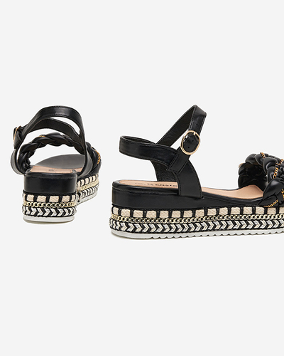 OUTLET Women's black flat sandals Rella - Footwear