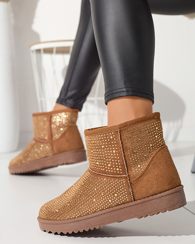 Sieviešu sniega zābaki ar kamieļu cirkoniem Rudis - Apavi