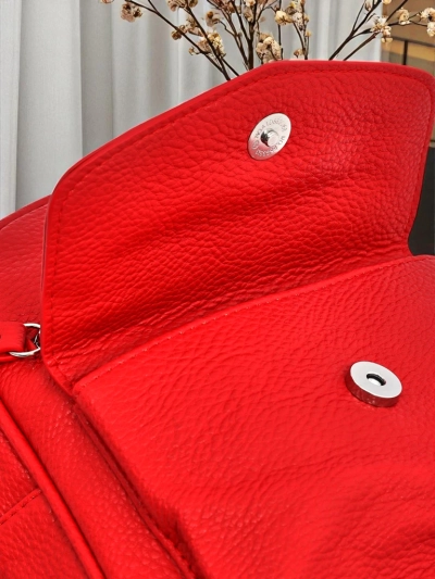 Artemisia Collection: Królewska Moda Small Women's Red Faux Leather Backpack