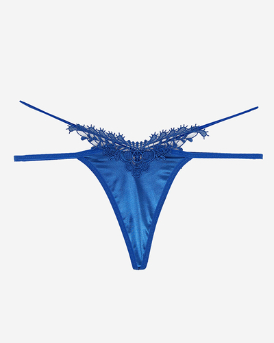 Women's cobalt lace thong - Underwear