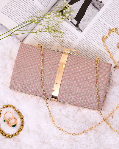 Royalfashion Pink and gold women's clutch bag