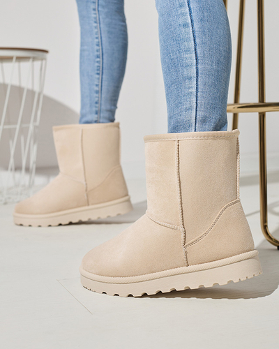 Women's insulated eco-suede snow boots in ecru Xetik - Footwear