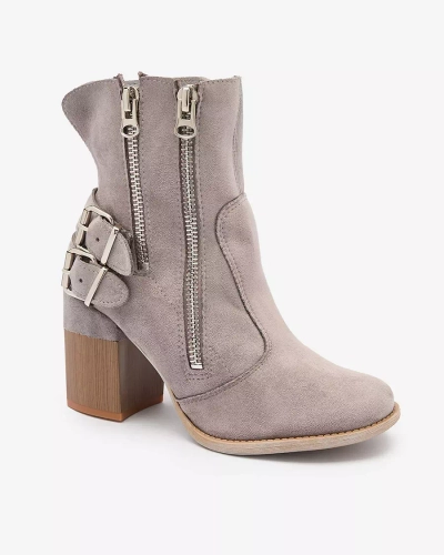 Royalfashion Women's gray boots with Feirrgo decoration
