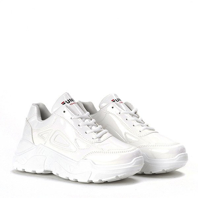 White lacquered Holly sports shoes- Footwear