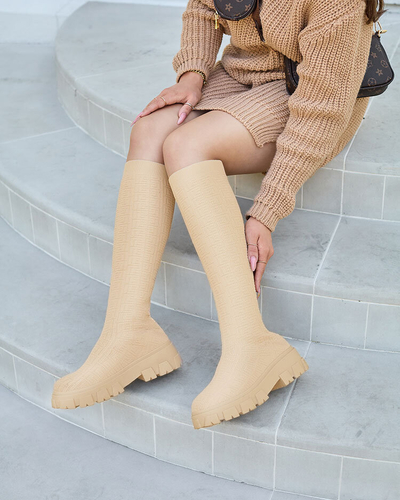 Royalfashion Beige women's patterned boots Helipea