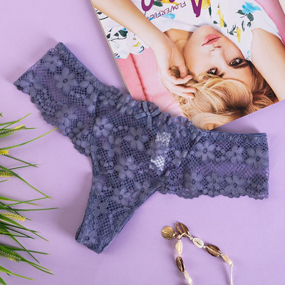 Ladies' purple lace thong - Underwear