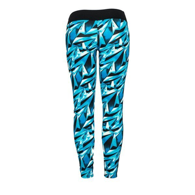 Blue leggings with a geometric pattern - Pants 1