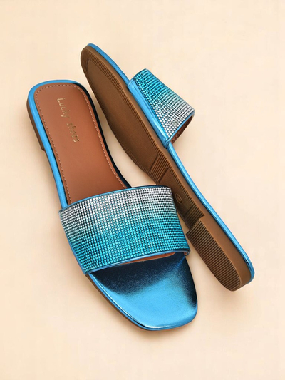 Royalfashion Women's Slippers with Zircons ShinyGlow