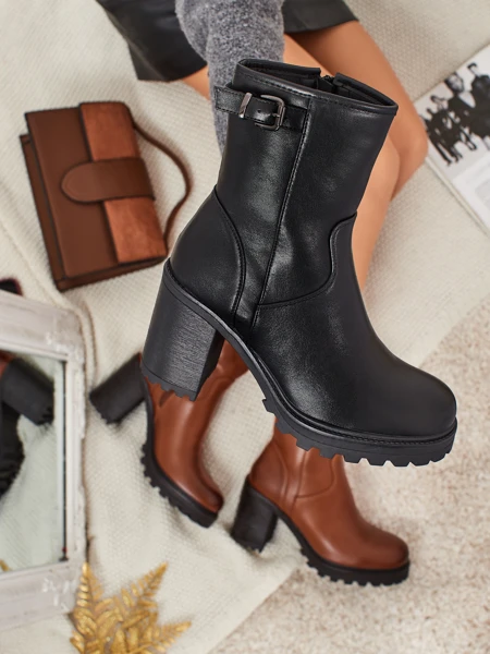 Botki damski eko kozana na stupku Sylvarra