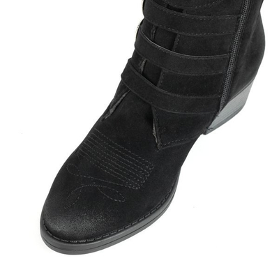 Черные ботинки на низкой стойке Grand - Обувь