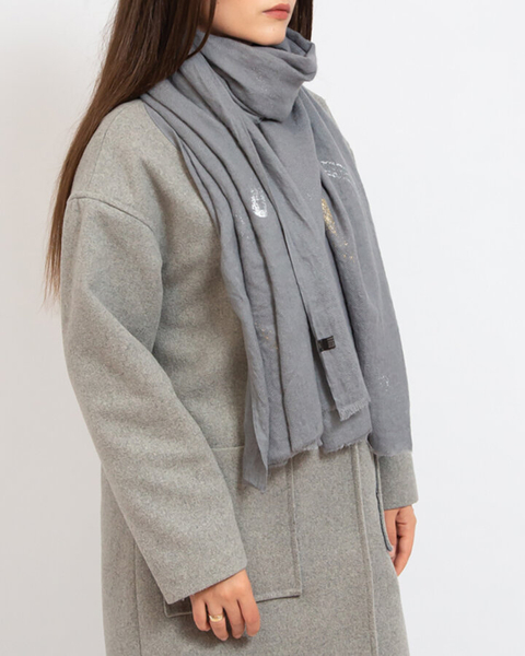 Royalfashion Gray Women's Thin Scarf with Glitter