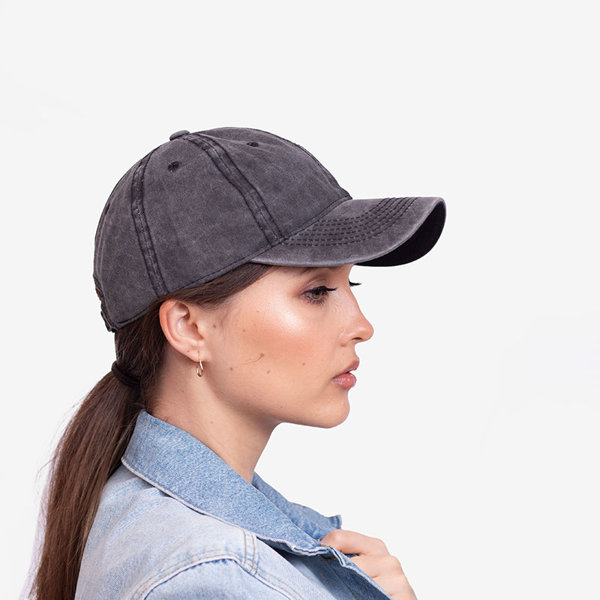 Women's black denim cap - Accessories