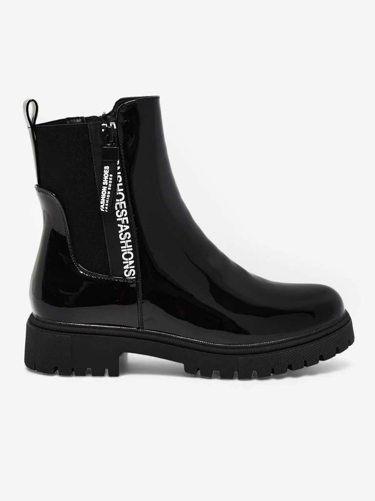 Damskie botki lakierowane Somaliane